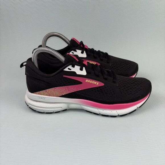 Brooks Trace 3 Athletic Running Shoes Women’s Size 7B 1204011B098 Black Pink - Picture 1 of 9